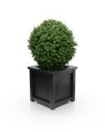 Stilvoller Aluminium Pflanzkübel Victoria Medaillon S – 77×77×75 cm – mit breitem Rand – Jet Black